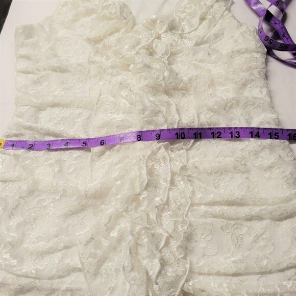 Jolibel Sleeveless White Lace Top with Ruffles Size M - Picture 6 of 8